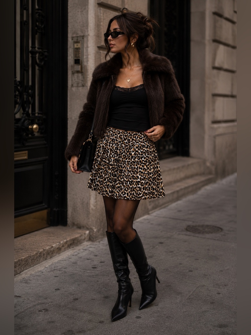 J.Crew Leopard Print Pleated Mini Skirt Size 00 Lined Animal Print Chic